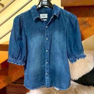 BA&SH denim chambray snap button blouse